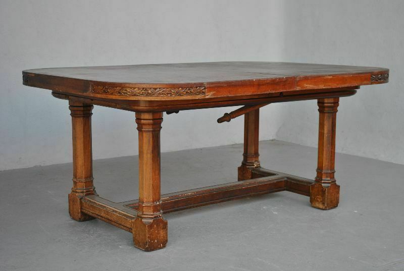 Gothic Style Walnut Dining Table photo for sale