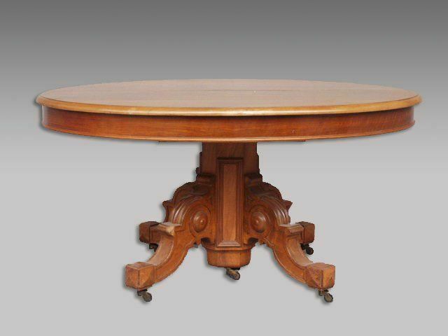Pedestal Table Or Large Oval Table Restoration In Blond Walnut 19th Century photo furniture