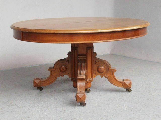 Pedestal Table Or Large Oval Table Restoration In Blond Walnut 19th Century photo for sale