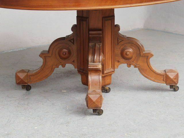 Pedestal Table Or Large Oval Table Restoration In Blond Walnut 19th Century photo Furniture