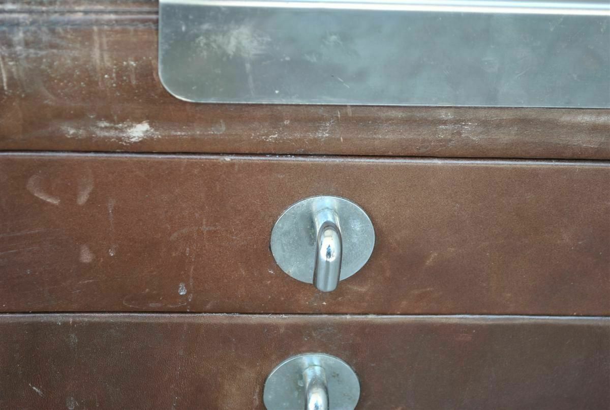 Leather Headboard With Integrated Nightstands 1970s photo buy