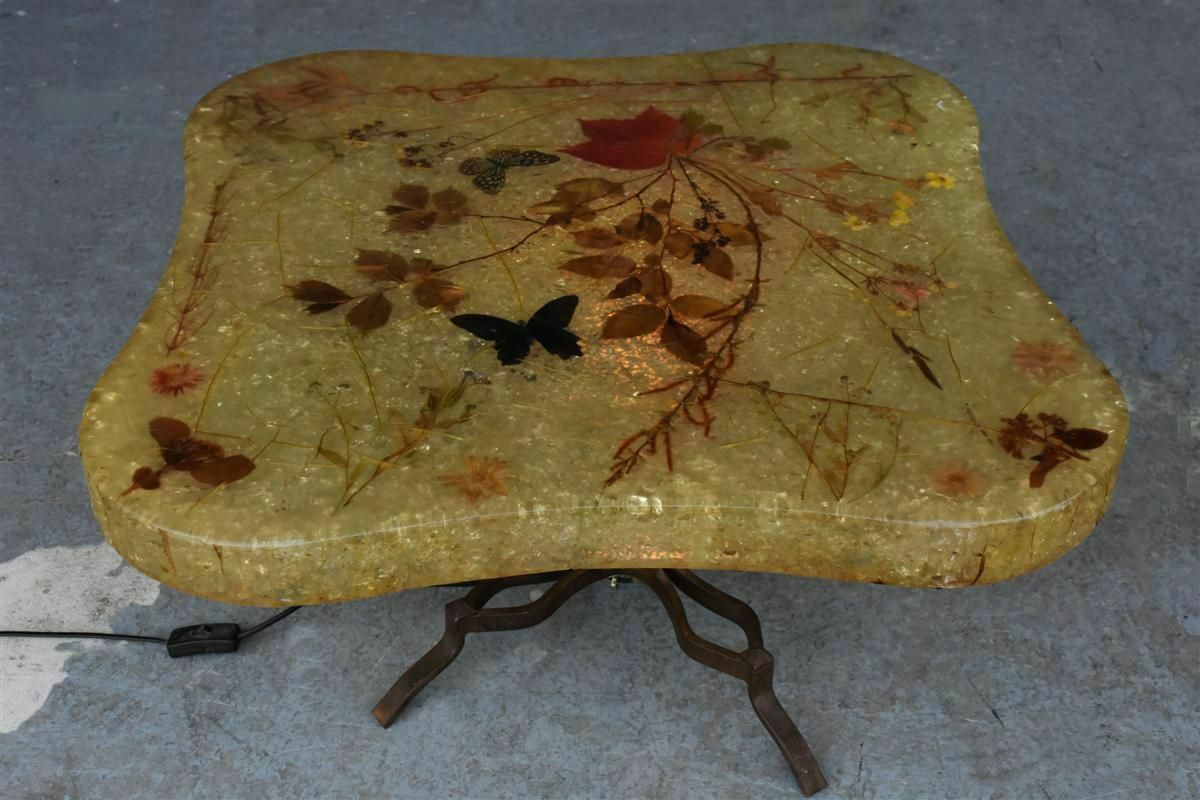 70s Resin Coffee Table Including Butterflies From Accolay photo Furniture