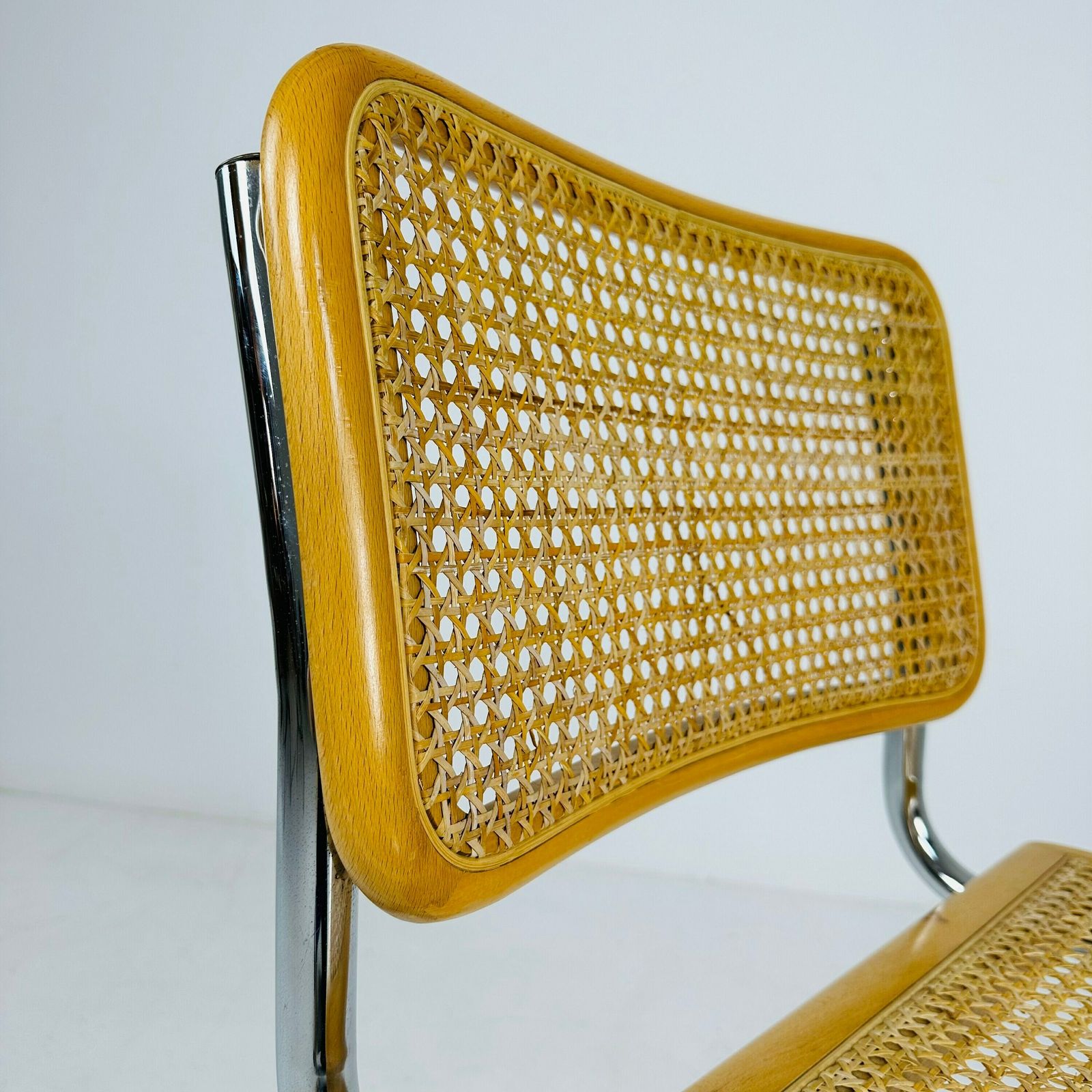 Mid Century B32 Cesca Chair Designed By Marcel Breuer, 1970s Italy photo vintage