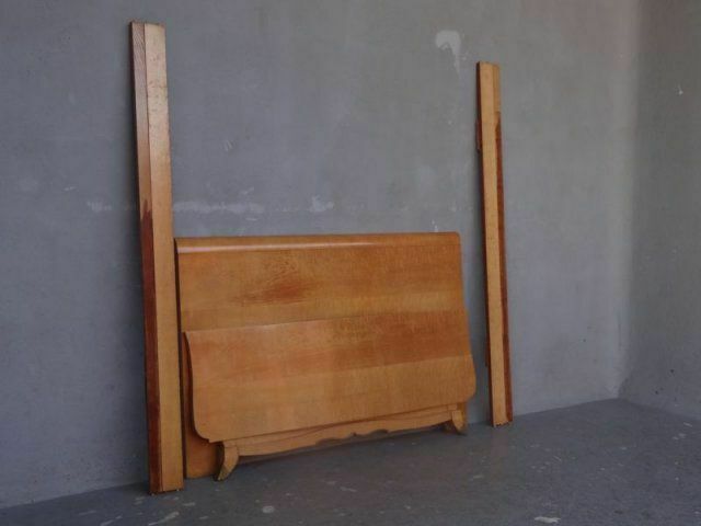1950s Maple Bed With Pink Fabric Top photo furniture