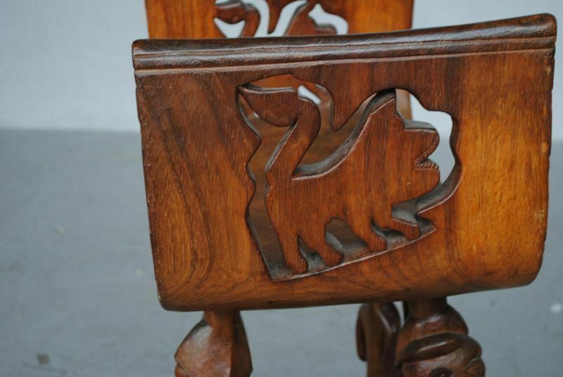 Tribal Curule Armchair Exotic Wood Beninese Tribal Leader photo vinterior