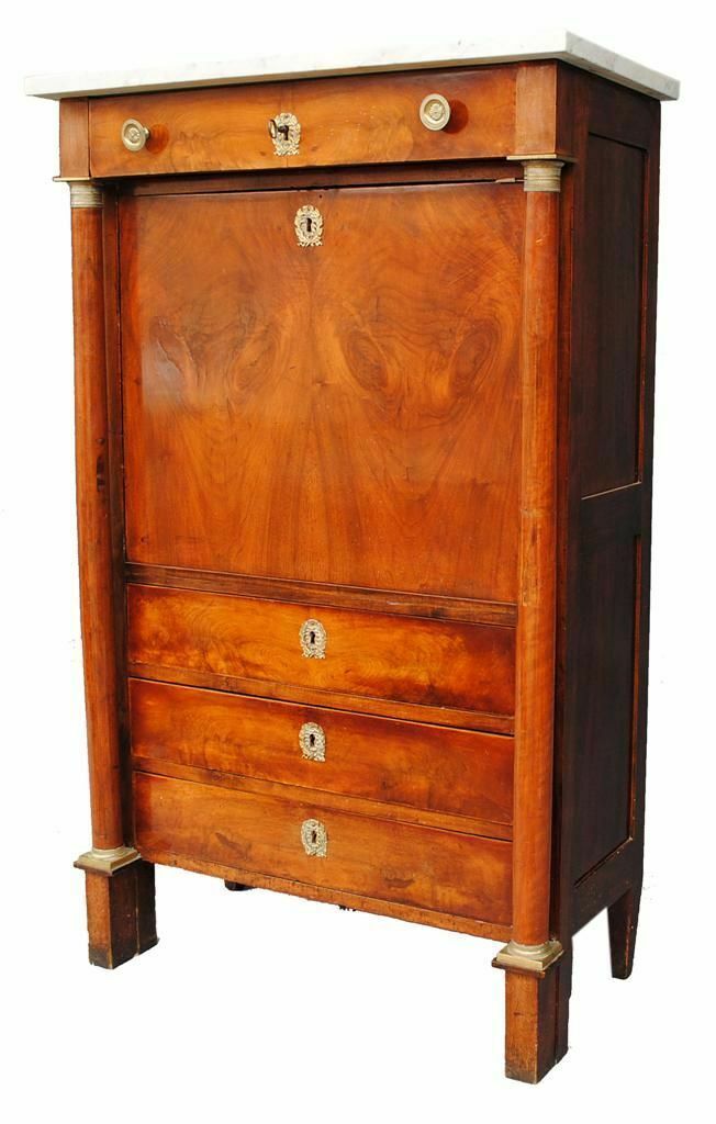 Empire Style Flamed Mahogany Secretary From The 19th Century