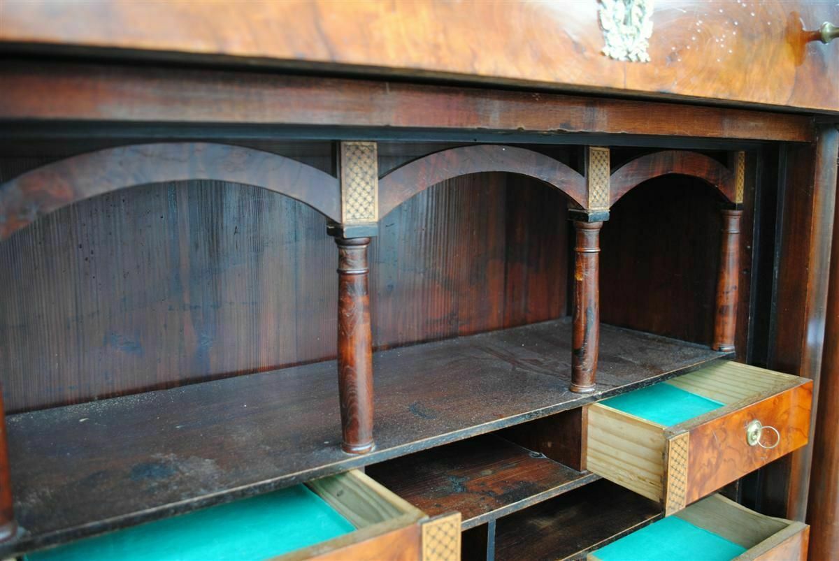 photo furniture Empire Style Flamed Mahogany Secretary From The 19th Century