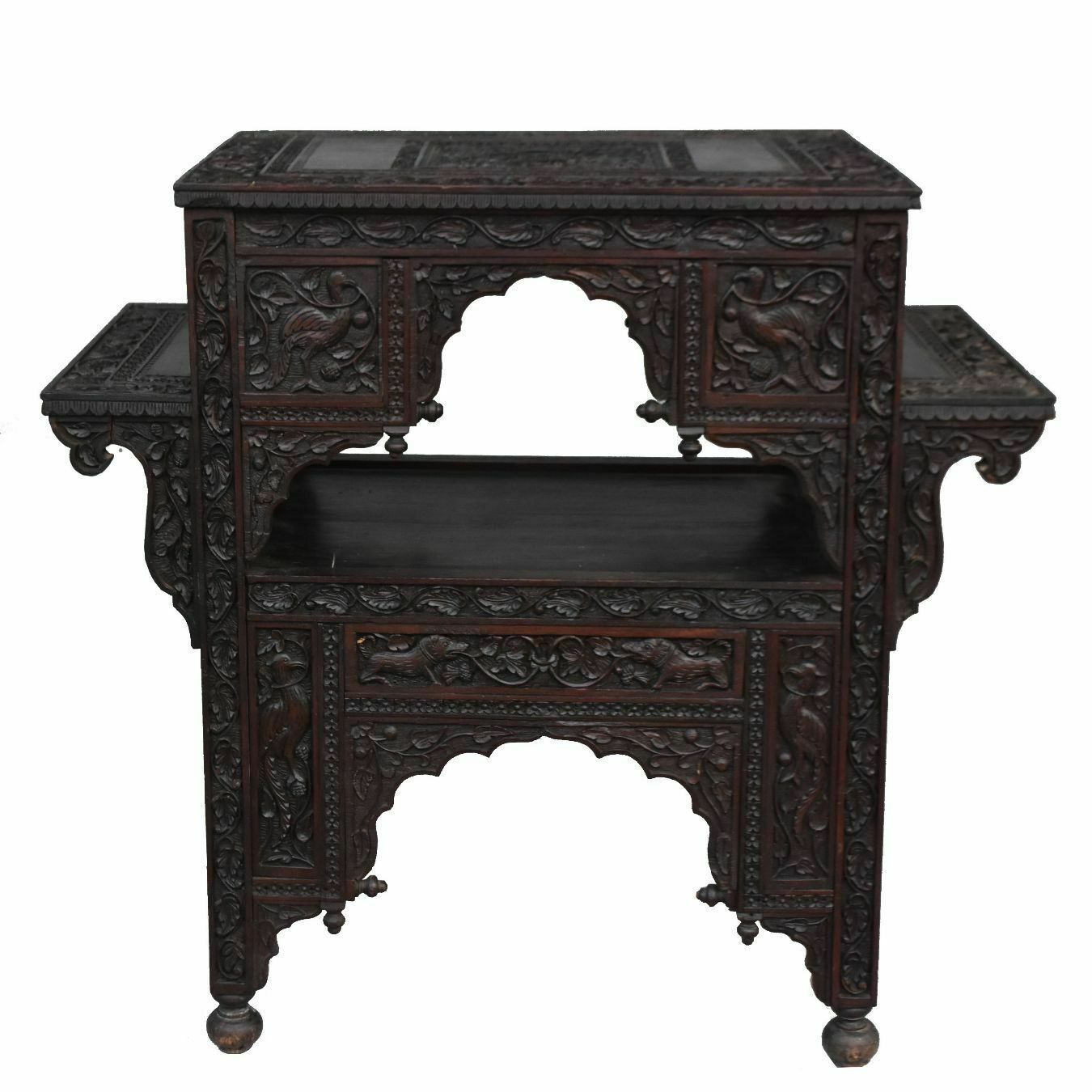Tea Table End Of Sofa Carved Indian Rosewood 19th Century 2