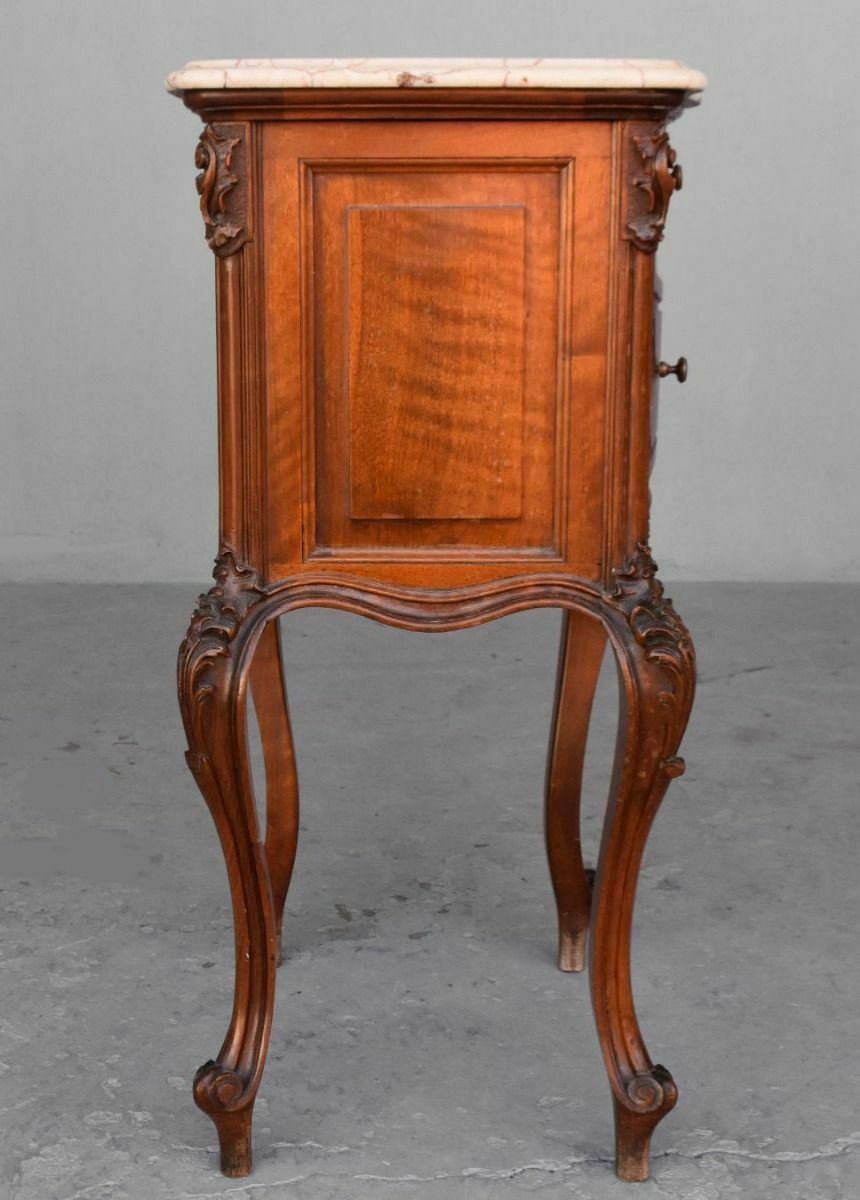 Louis XV Style Walnut Bedside Table From The Early 1900s photo Furniture