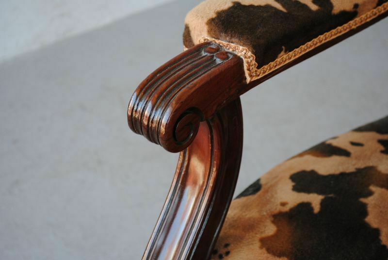 Napoleon III Period Armchairs Mahogany Spotted Velvet photo vinterior