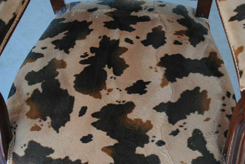 Napoleon III Period Armchairs Mahogany Spotted Velvet photo vintage