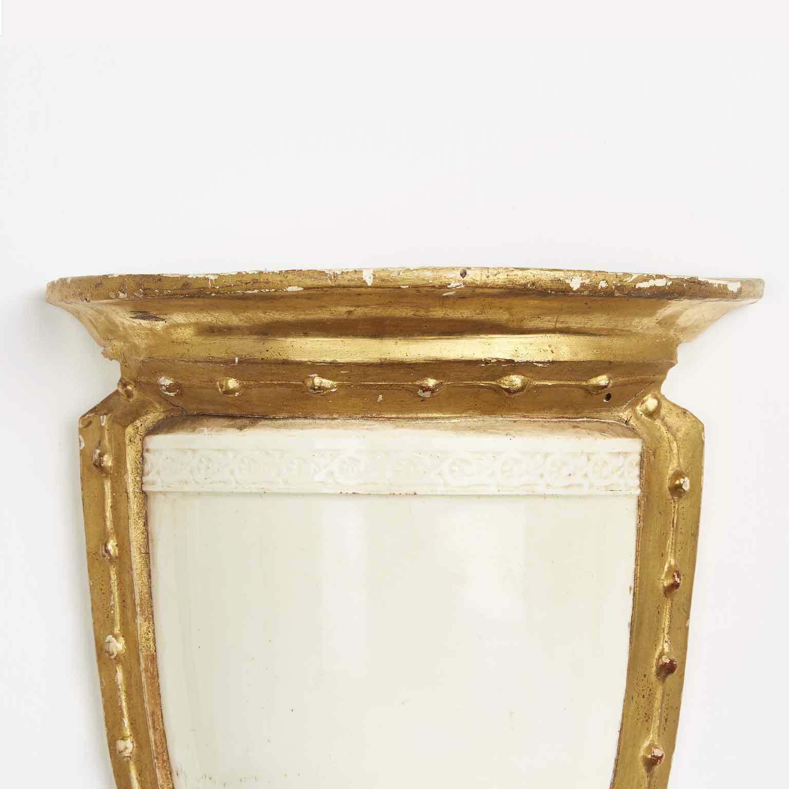 Pair Of Golden Shelves With Giustiniani 1800 Ceramics photo vinterior