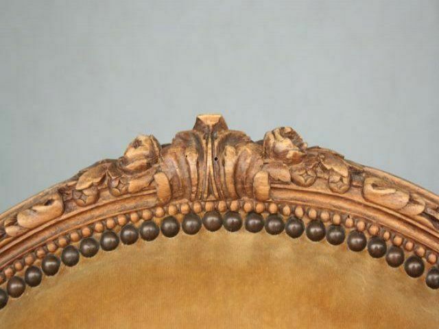Furniture Louis XVI Velvet Beech Armchairs (Pair) photo