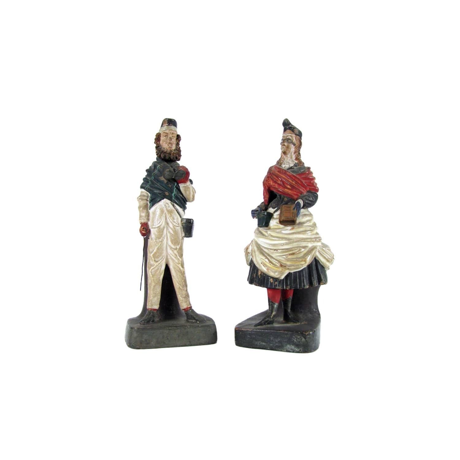 Pair Of Terracotta Sculptures Pen Holders From The Early Twentieth Century
