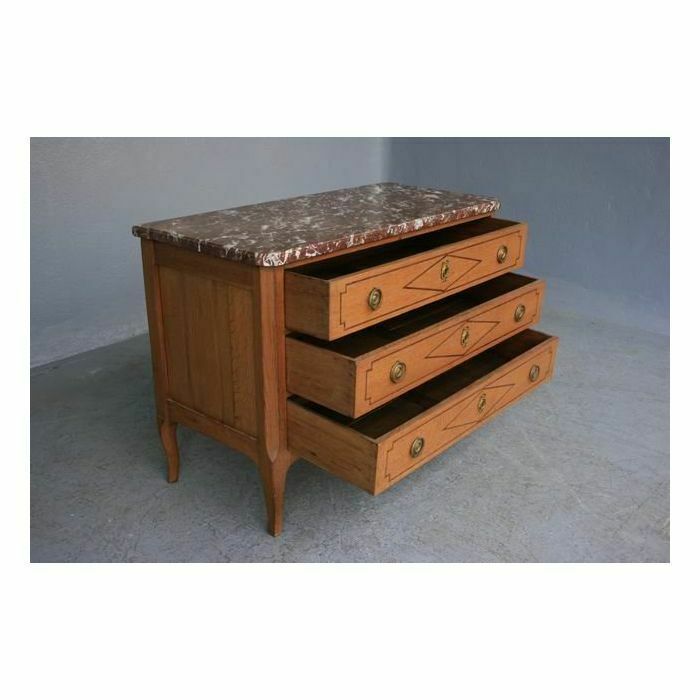 Directoire Period Light Oak Chest Of Drawers photo vintage