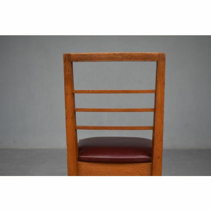 Oak Chairs With Leather Top, 1930s By Auguste Vallin (Series Of 6) photo Furniture
