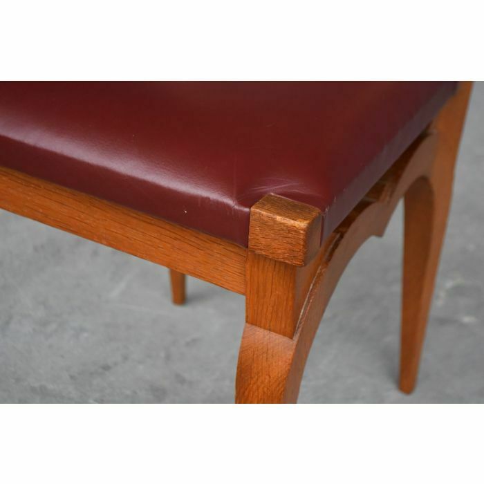 Oak Chairs With Leather Top, 1930s By Auguste Vallin (Series Of 6) photo vinterior