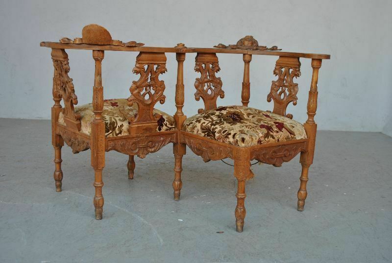 Old Renaissance Style Loveseat Bench photo furniture