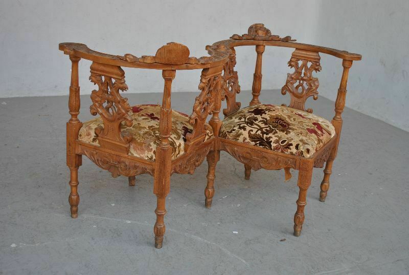 Old Renaissance Style Loveseat Bench photo Furniture