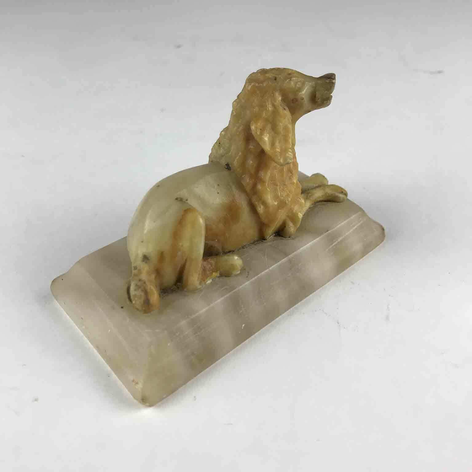 Breton Epagneul Sculpture In Carved Alabaster photo 208.0