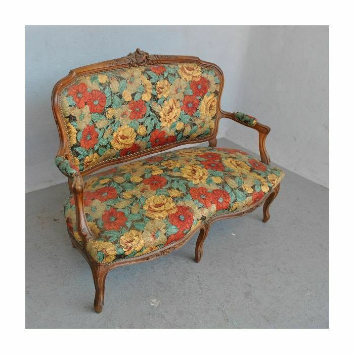 Rockery Living Room In Louis XV Style 5 Piece Upholstered Walnut photo vinterior
