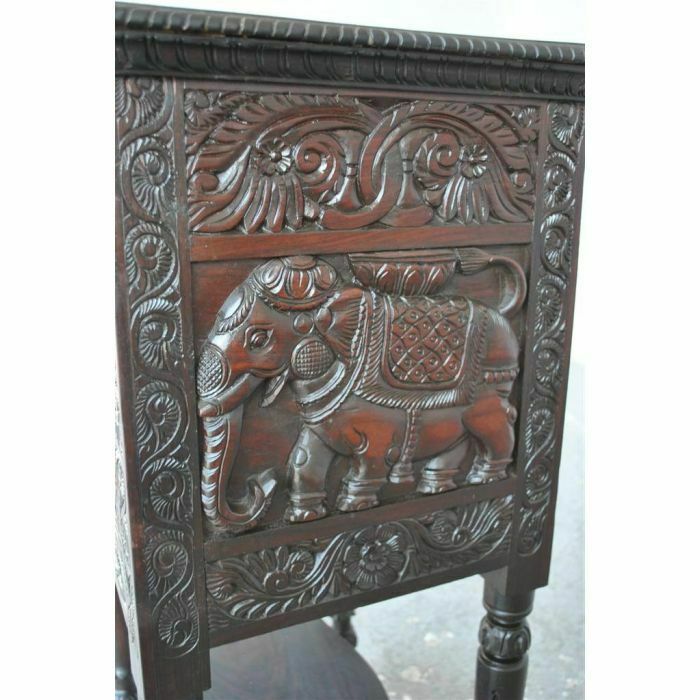 Very Richly Carved Indian Bedside Table From The 19th Century photo buy