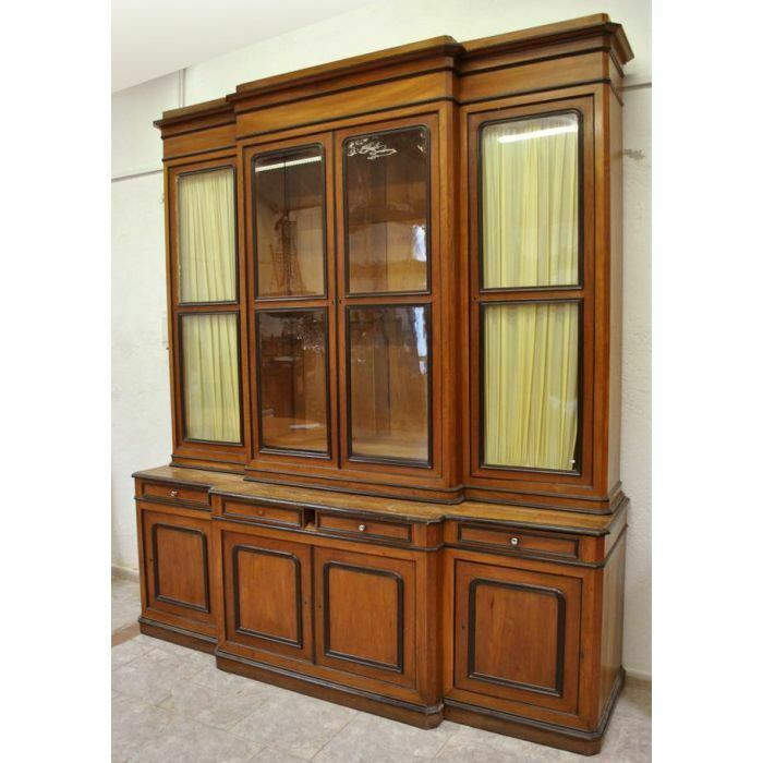 Napoleon III Bookcase In Walnut And Blackened Wood 19th Century photo for sale