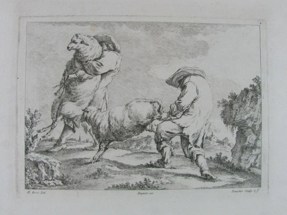 Gabriel Huquier 1695 1772 Antique Flemish Print Of Rural Scene photo furniture