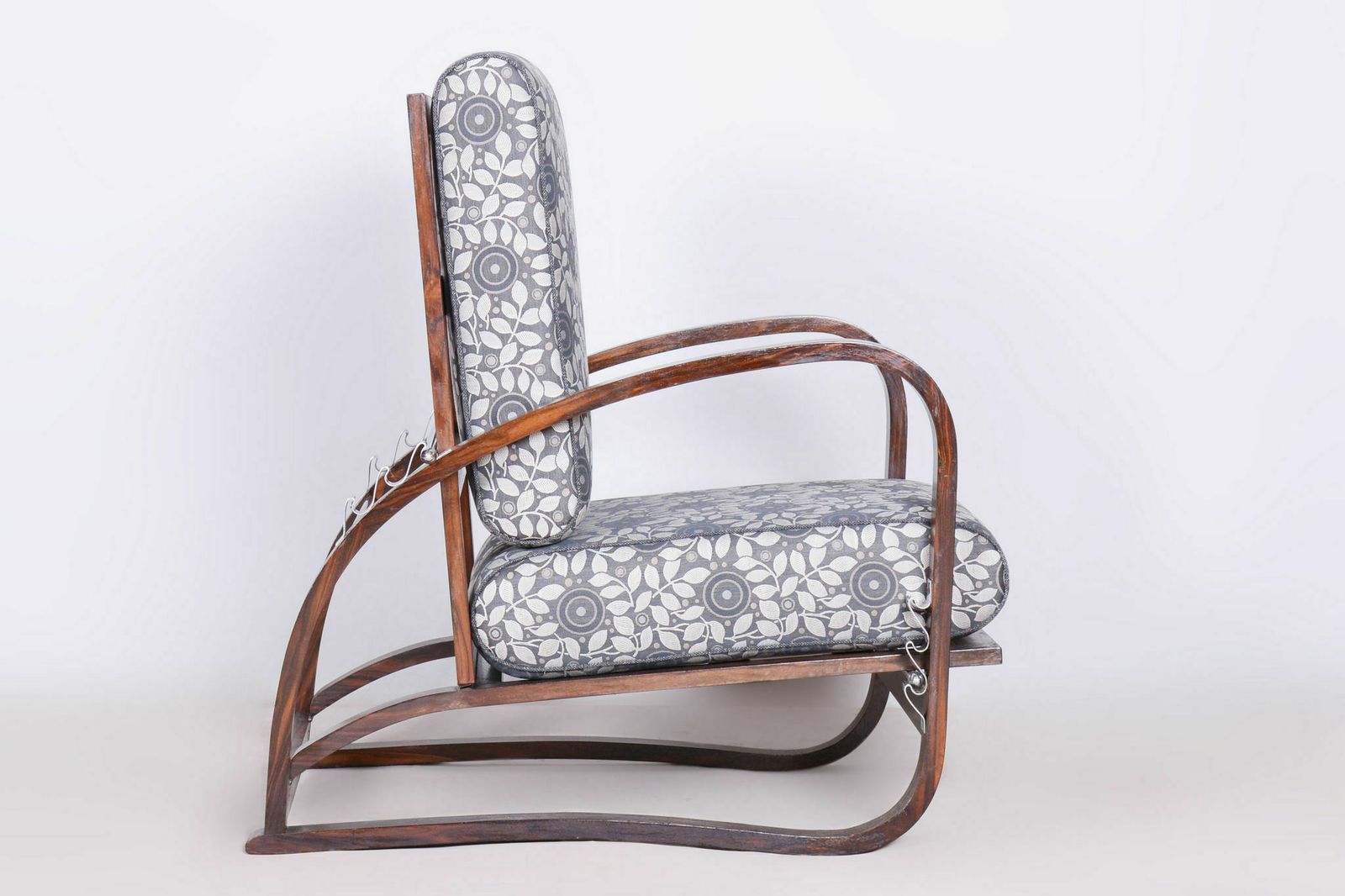 Reclining Art Deco Armchair, Made By Jindřich Halabala, Up Závody, Czech, 1920s photo vintage