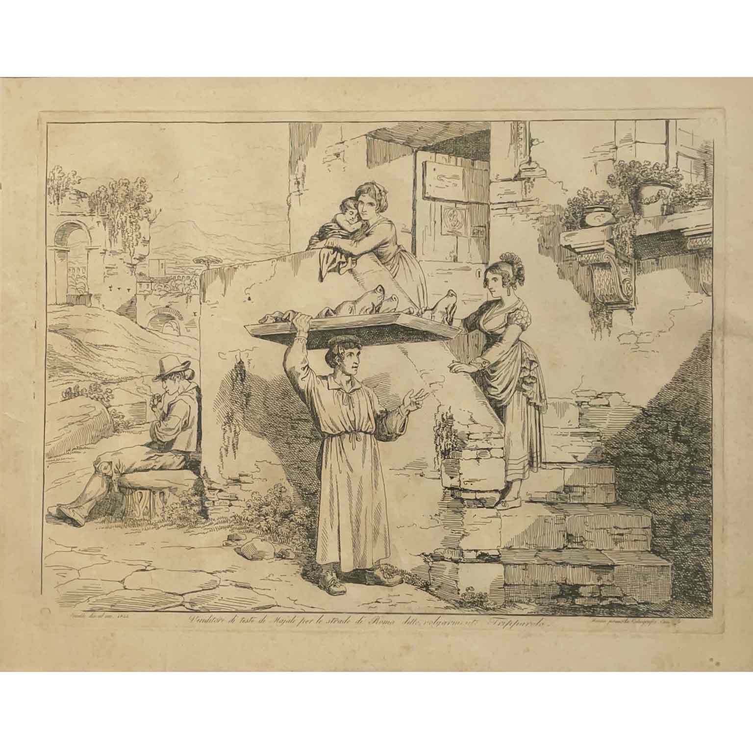 Pinelli Bartolomeo Sei Stampe 1831 Etchings With Popular Costumes photo furniture