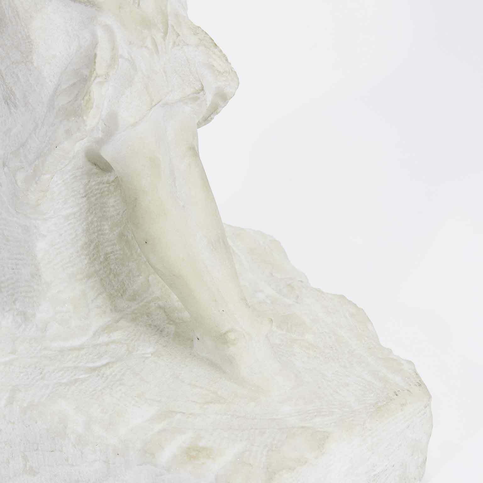 Take Attilio Sculpture Of A Little Girl In Marble photo vinterior
