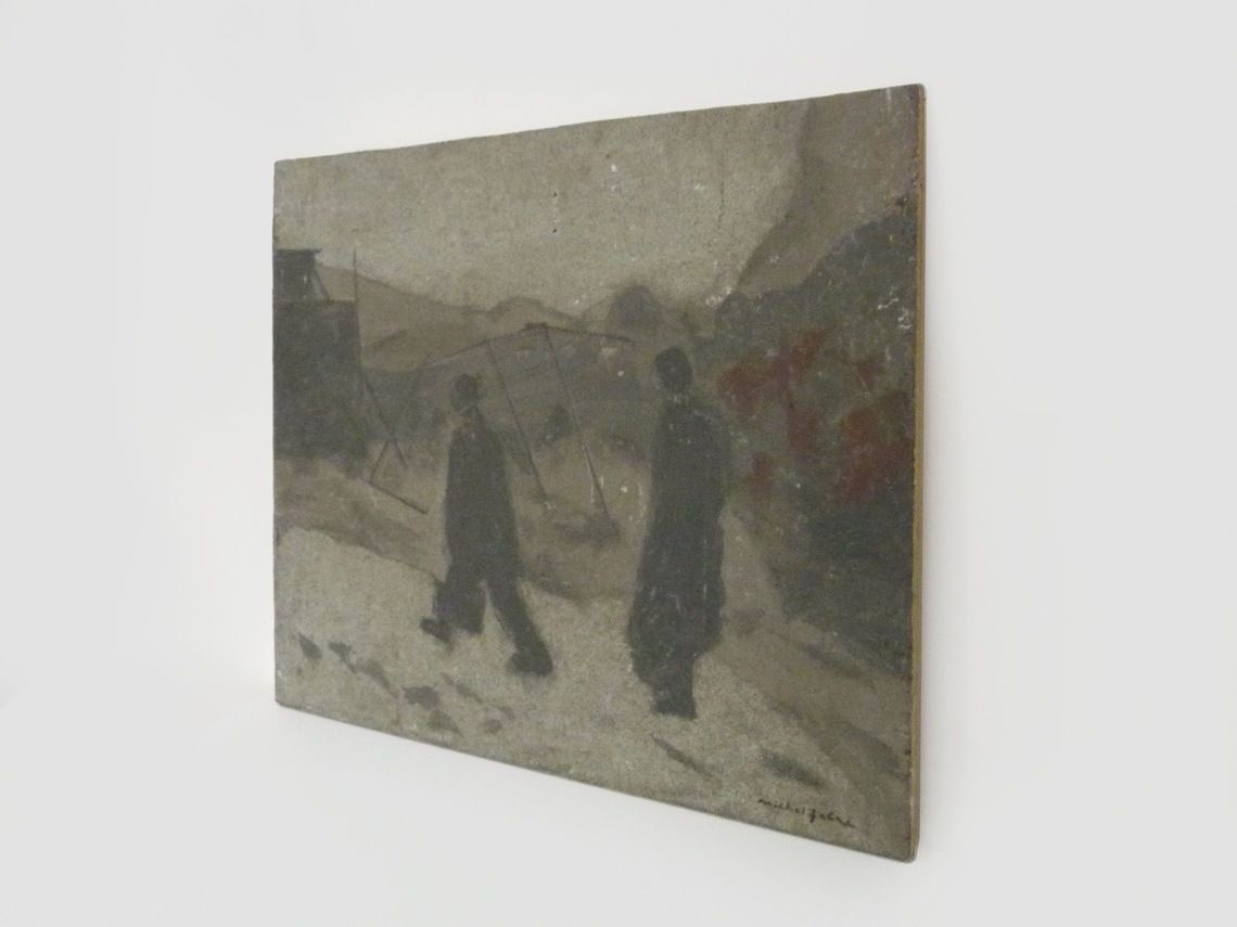 Peinture sur sable « Untitled » par Michel Fabre, artiste contemporain photo vintage