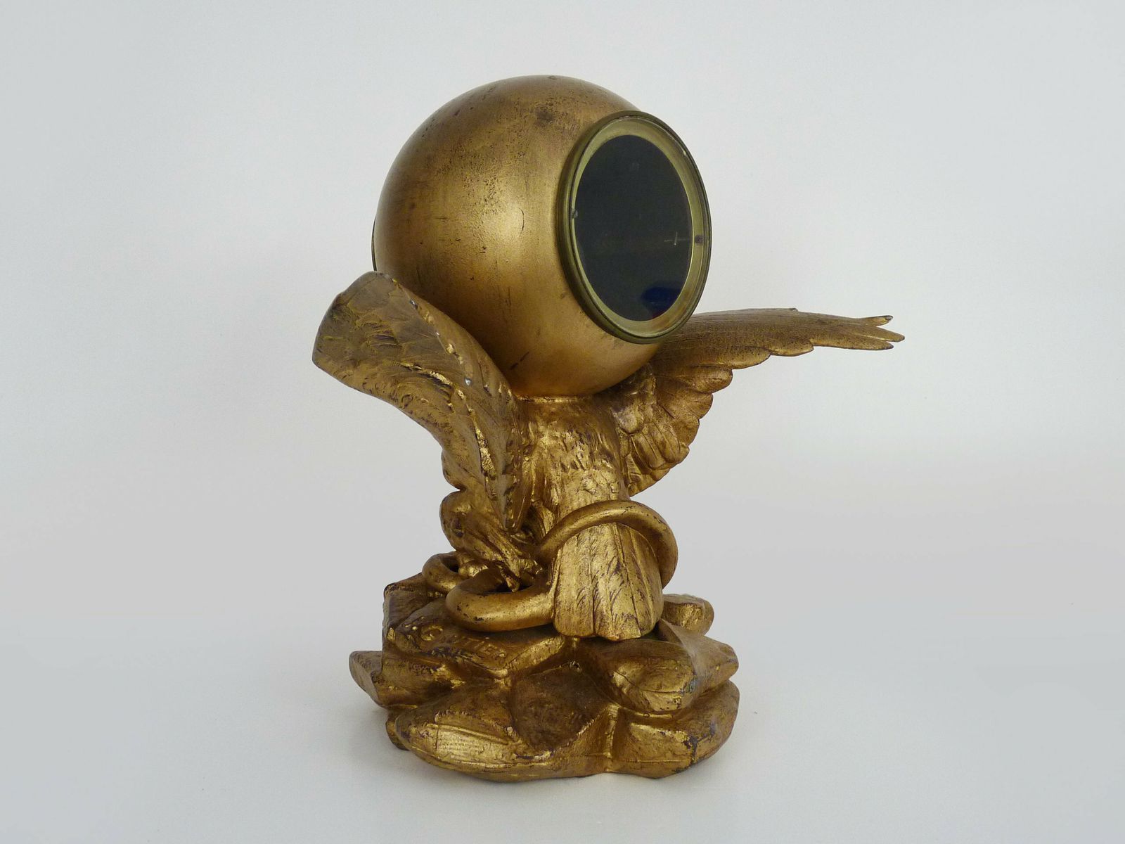 Pendule à l'aigle Dufaud Paris, sculpteur J. Gautier photo vintage