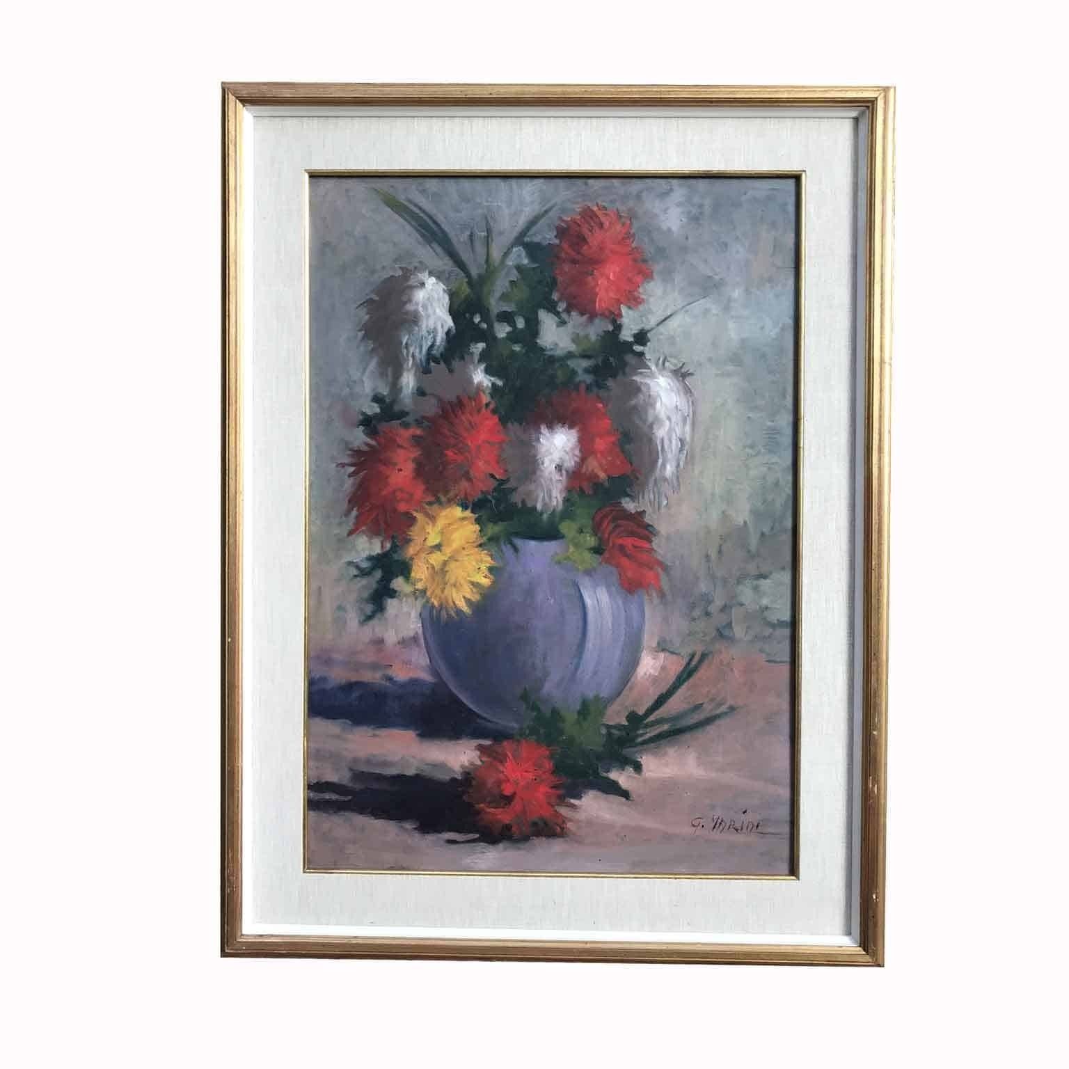 G. Marini Still Life With Vase Of Flowers photo furniture