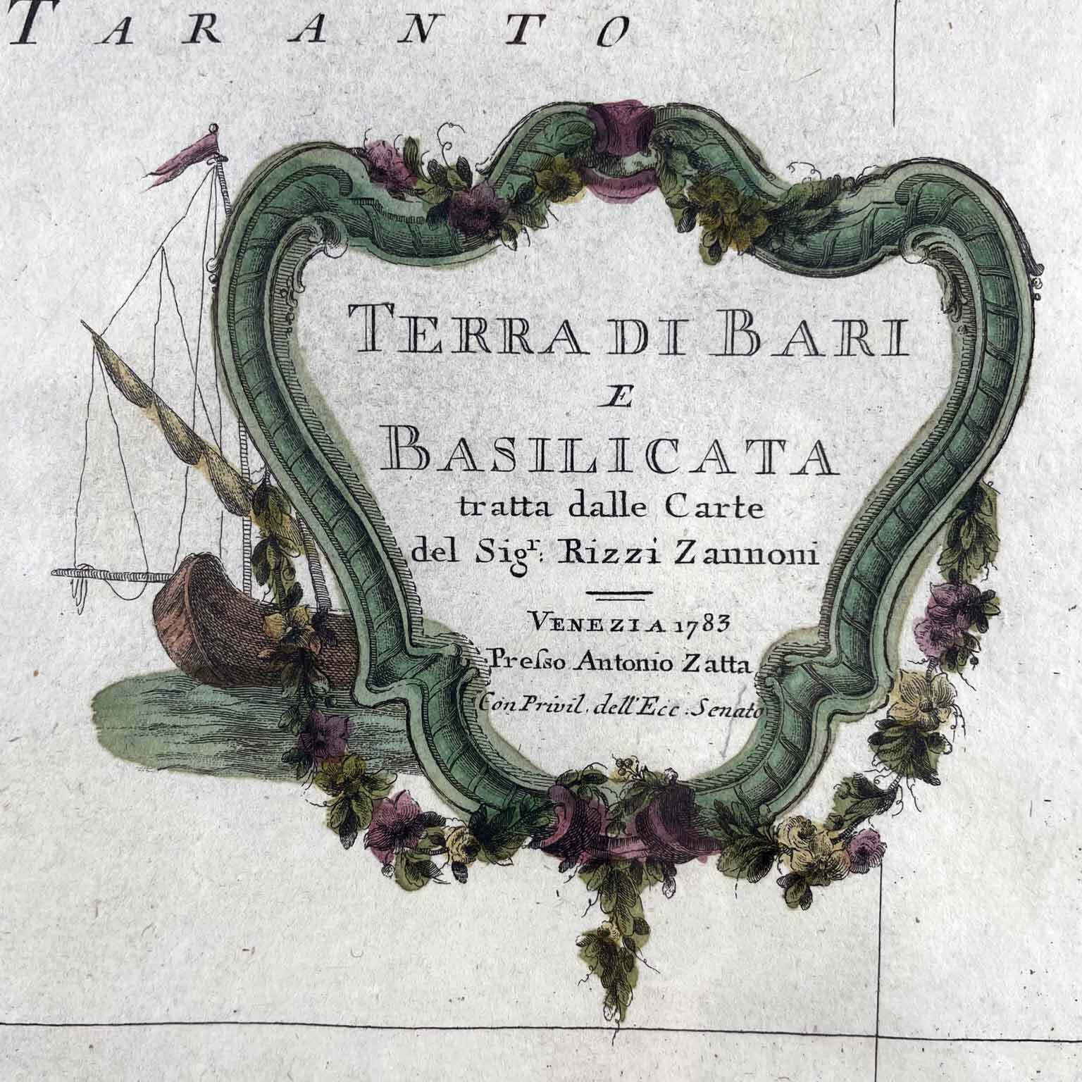 Zatta Antonio Terra Di Bari And Basilicata Venice 1783 photo for sale
