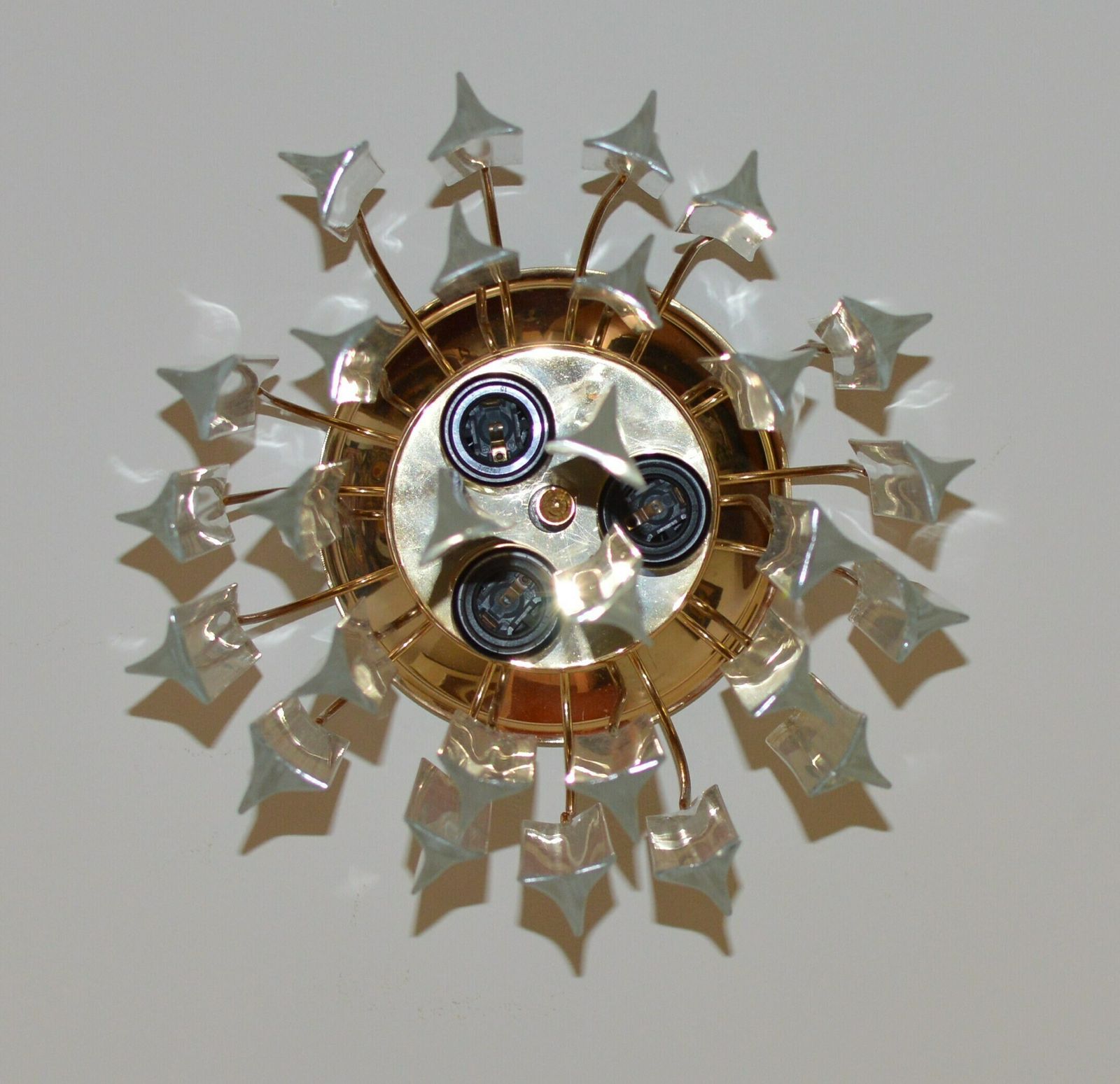 photo furniture Murano Vintage Chandelier Mid Century Crystal. Venini Era 1960/70 48 Glass