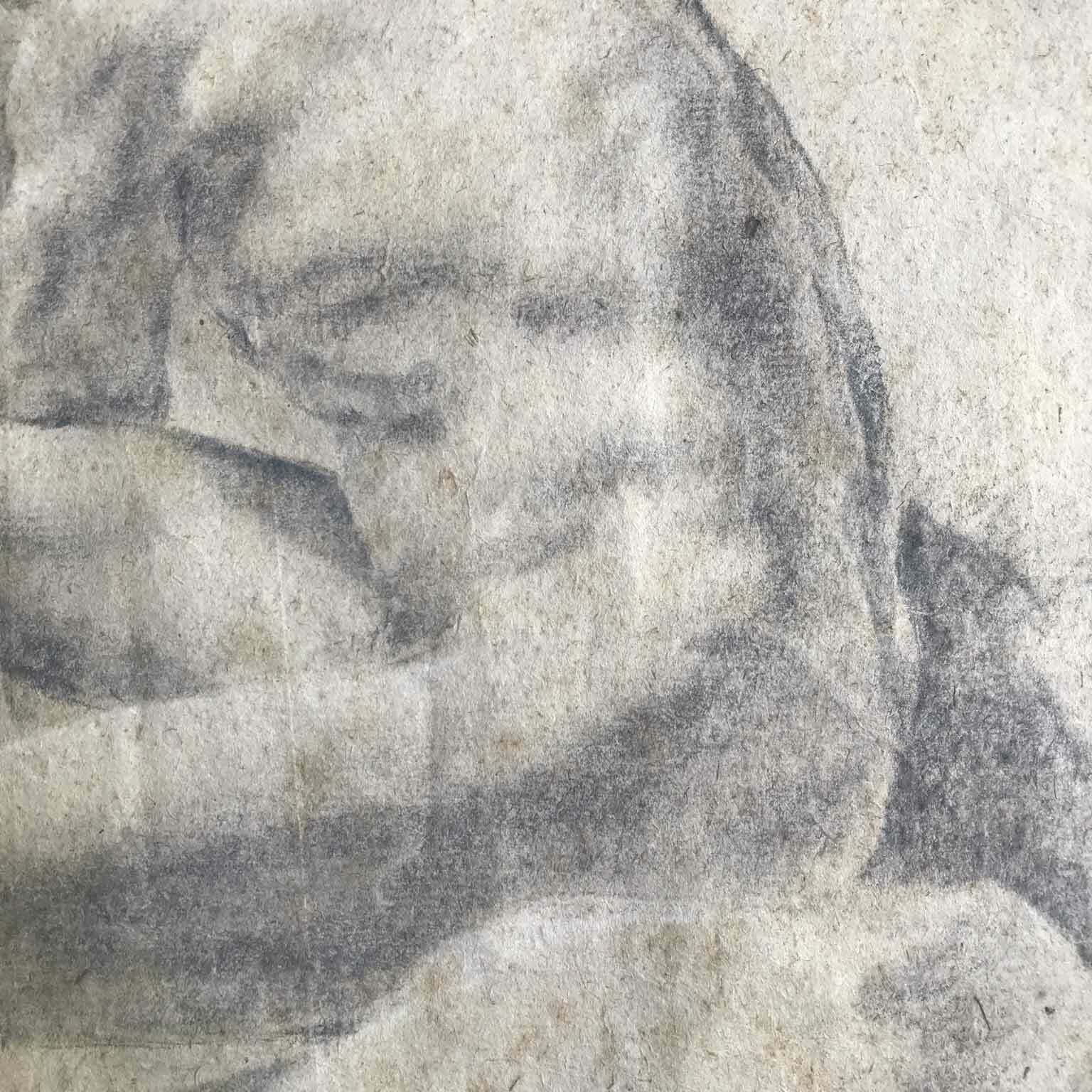 Academic Drawing Of Male Nude, 1800s photo for sale
