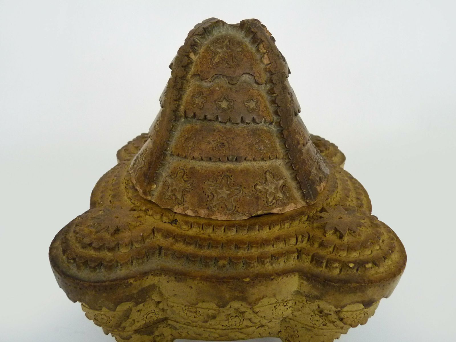 Pot d'offrande de temple en stéatite sculptée, pot à onguent, Thaïlande, Birmanie photo 1340.0
