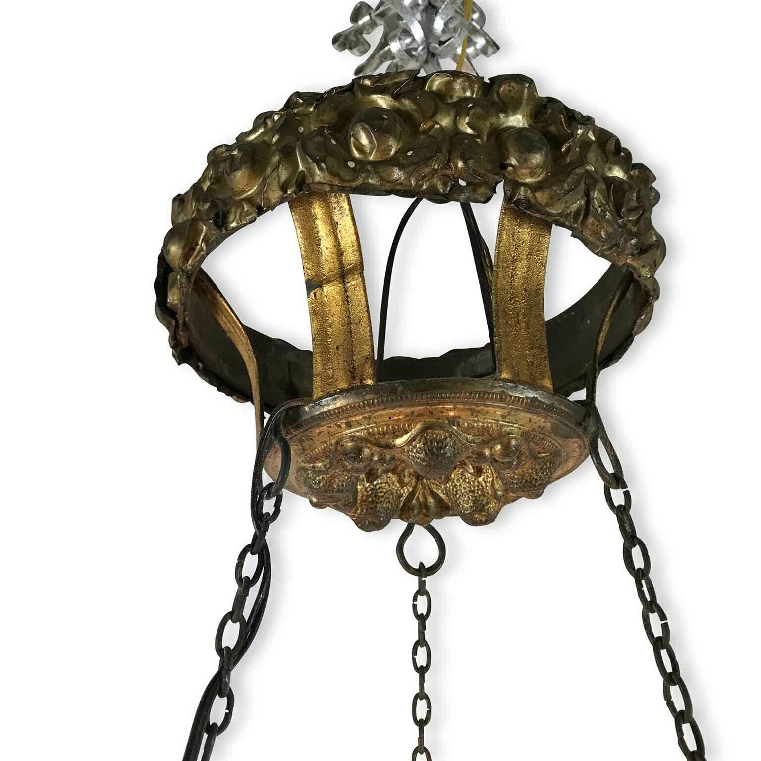 photo furniture Turquoise And Golden Chandelier Lucca 19th Century