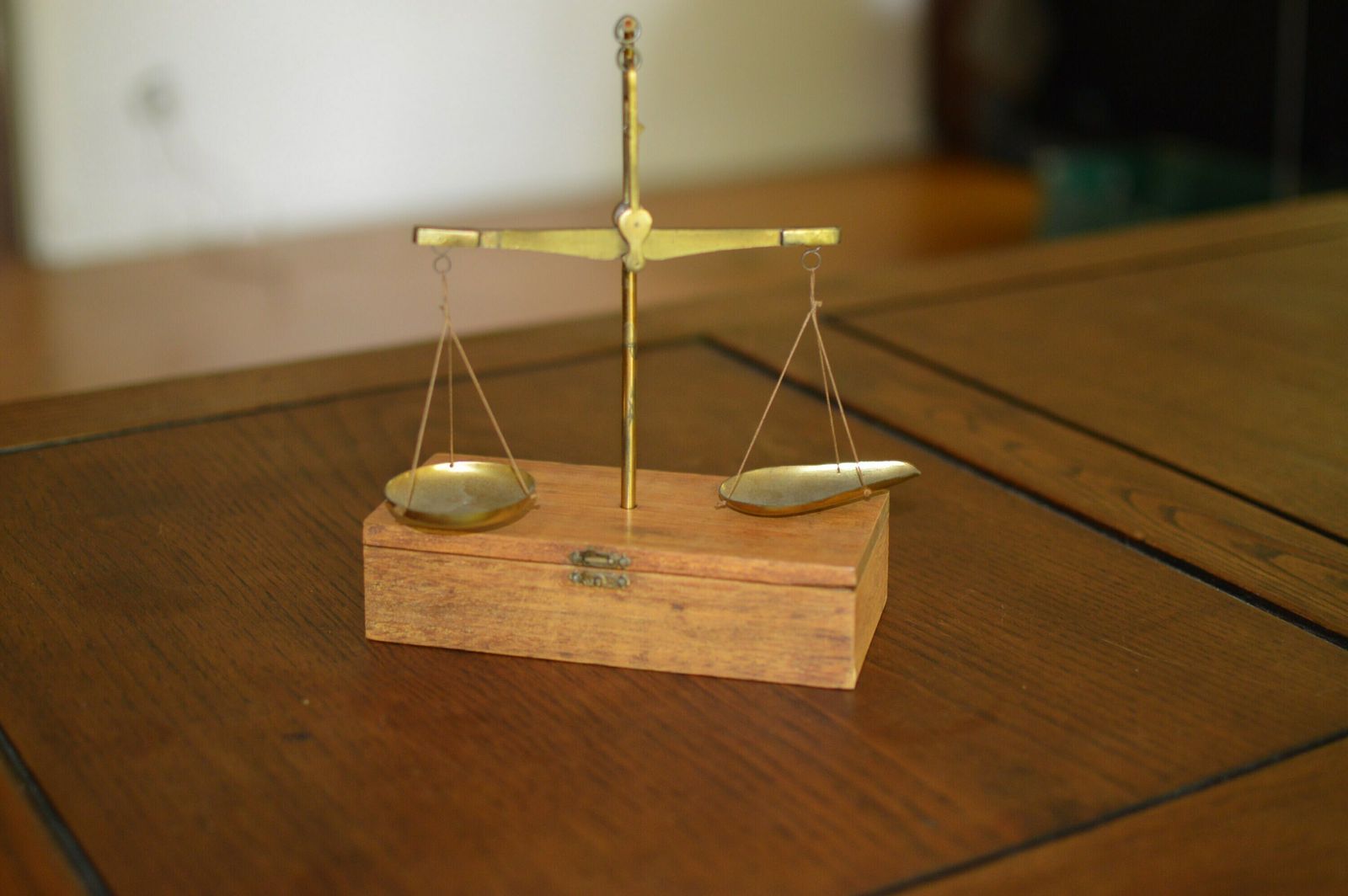 Old Scale For Weighing Gunpowder. Complete With All Weights photo furniture