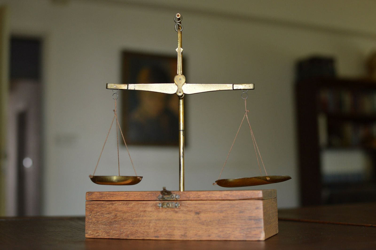 Old Scale For Weighing Gunpowder. Complete With All Weights photo for sale