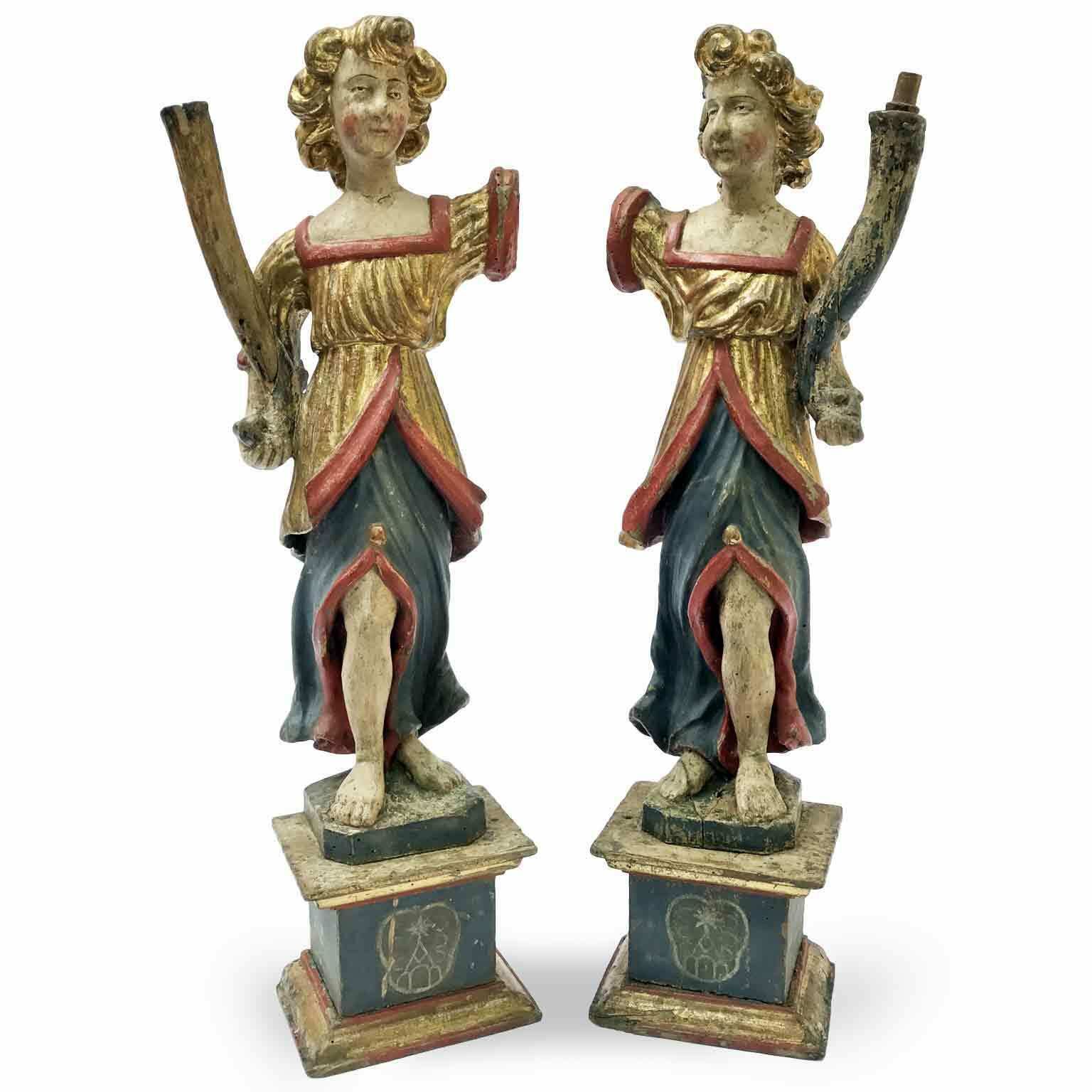 Art Pair Of Cornucopia Sculptures From The 1600s photo