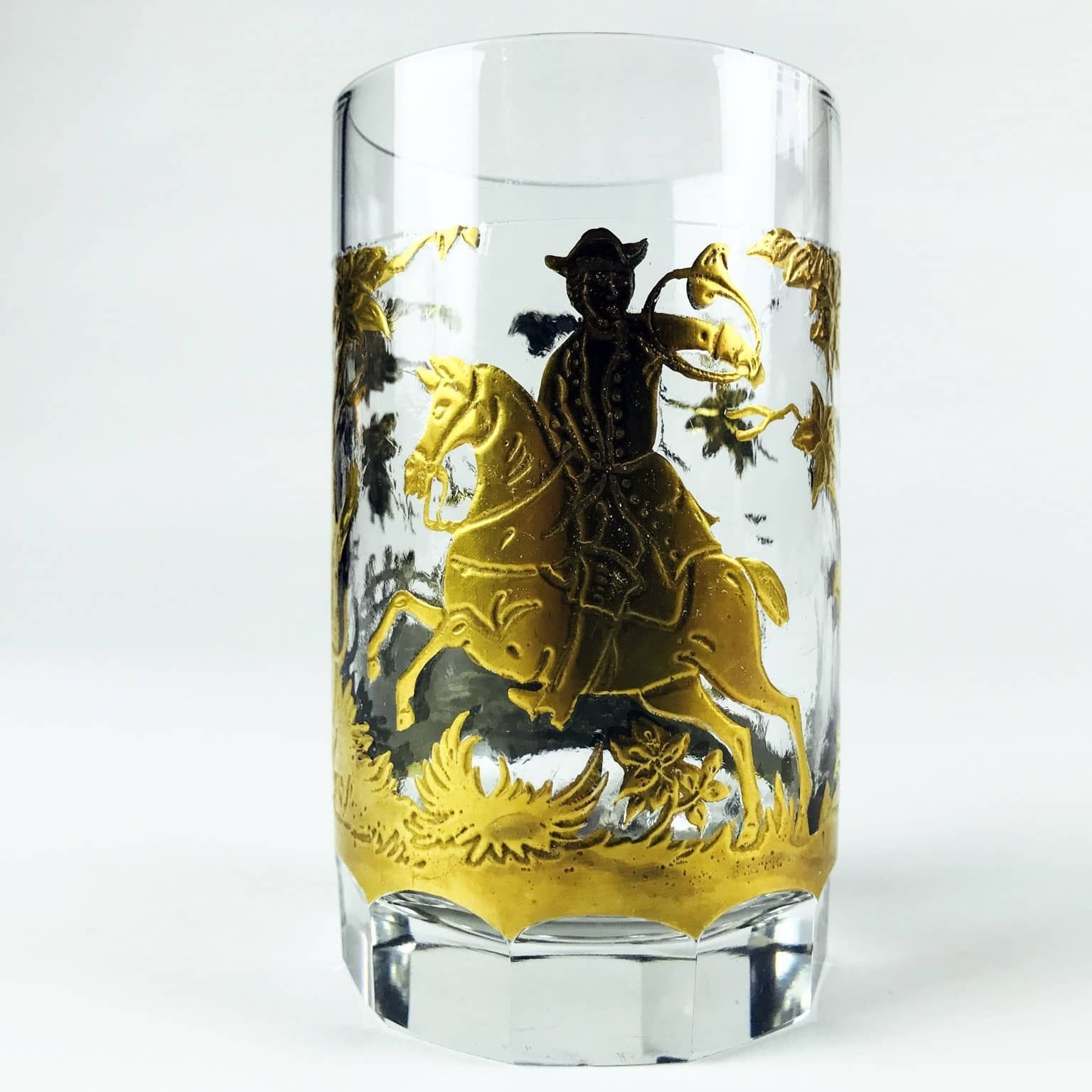 Round Glass With Hunting Scenes In Gold From The Late 19th Century photo furniture