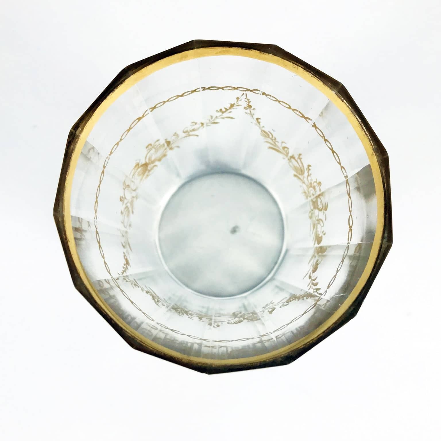 Antique Bohemia Golden Glass Tumbler From 1700 photo 260.0