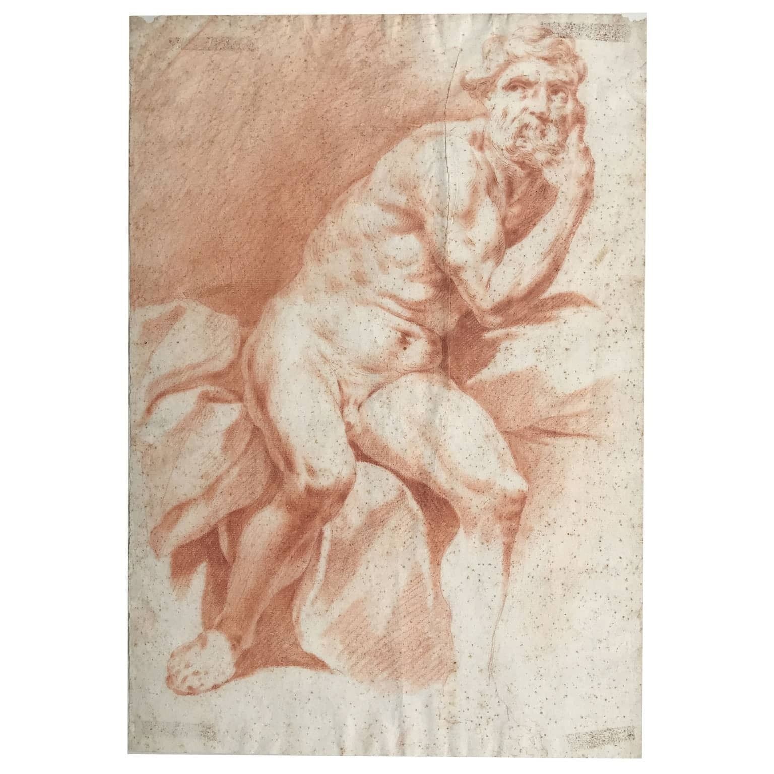 Pair Of Sanguine Drawings With Nude Studies photo Art