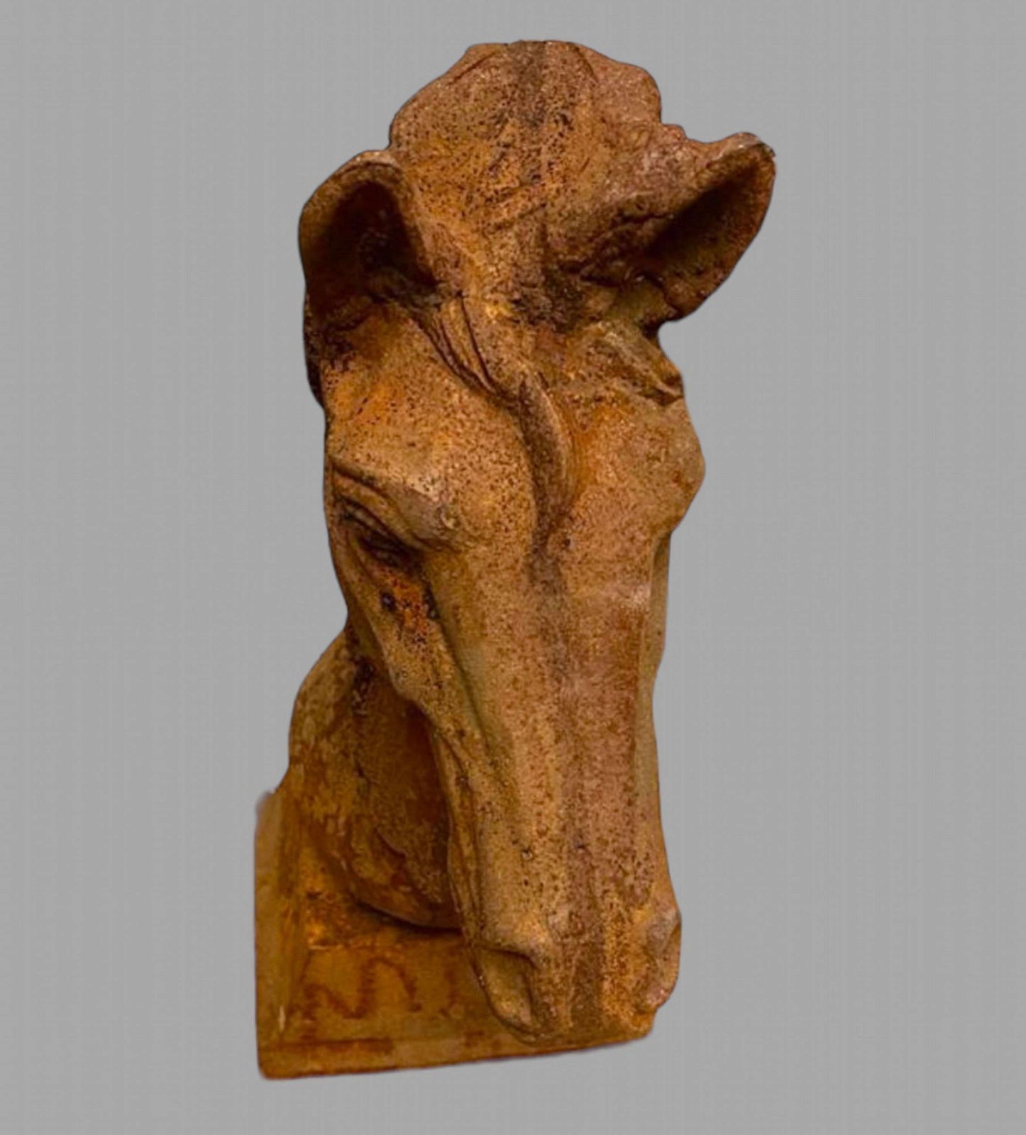 Near Pair Of Horse Head Busts, In Cast Iron photo vinterior