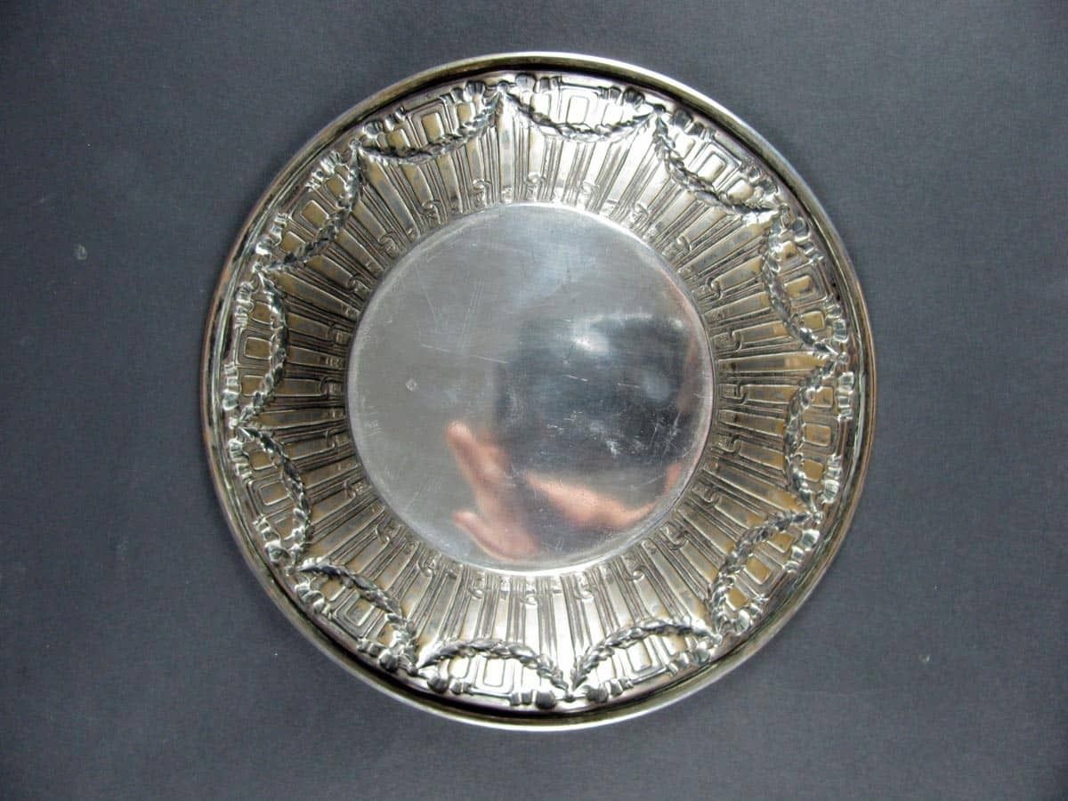 photo for sale Centerpiece In Embossed Silver Plated