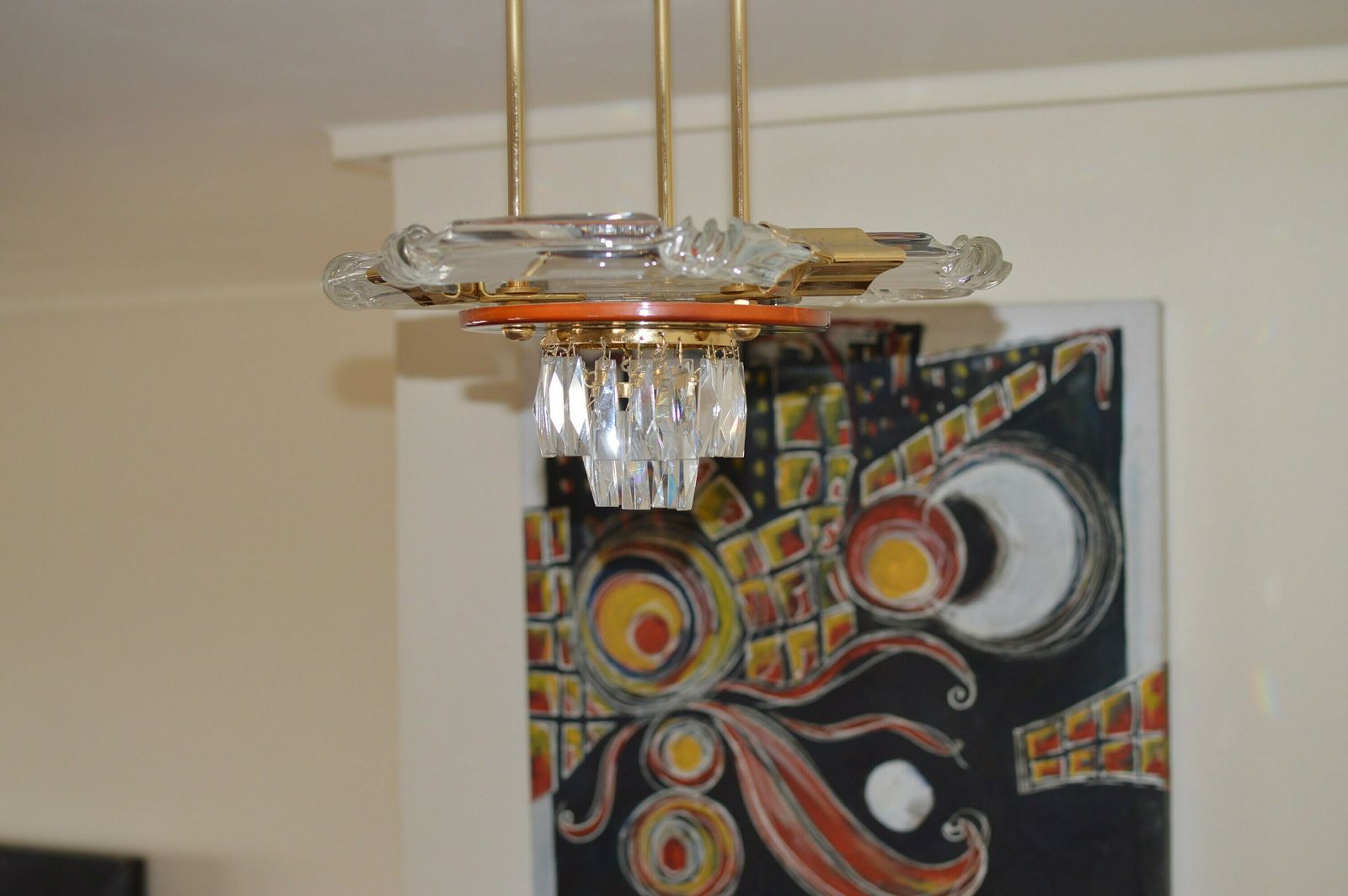 Vintage Lamp Crystal Glass Skyscraper Chandelier Italy Sciolari Era photo vinterior