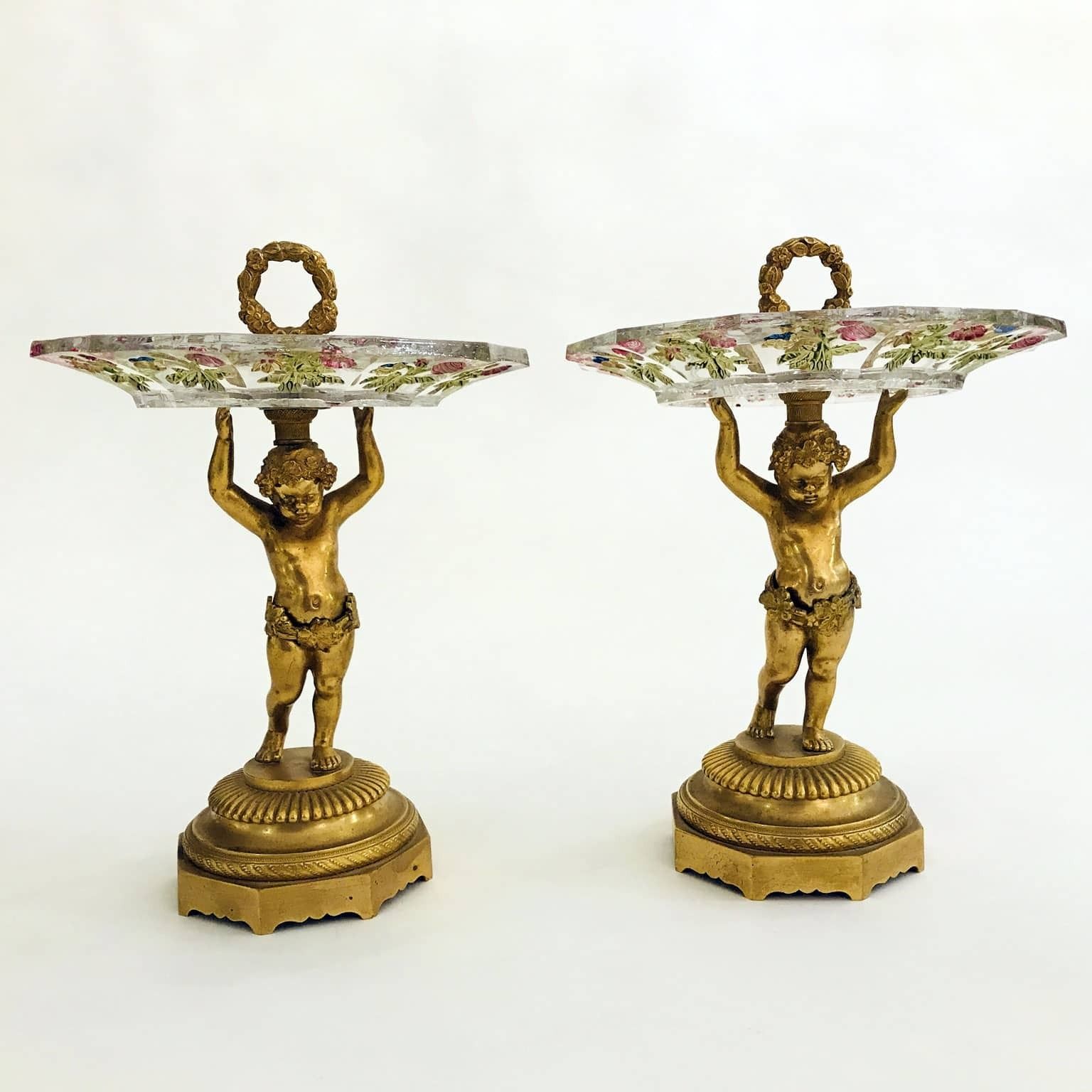Pair Of Cake Stands In Gilded Bronze And Cut And Colored Crystal, Austria, Second Half Of The 19th Century photo furniture
