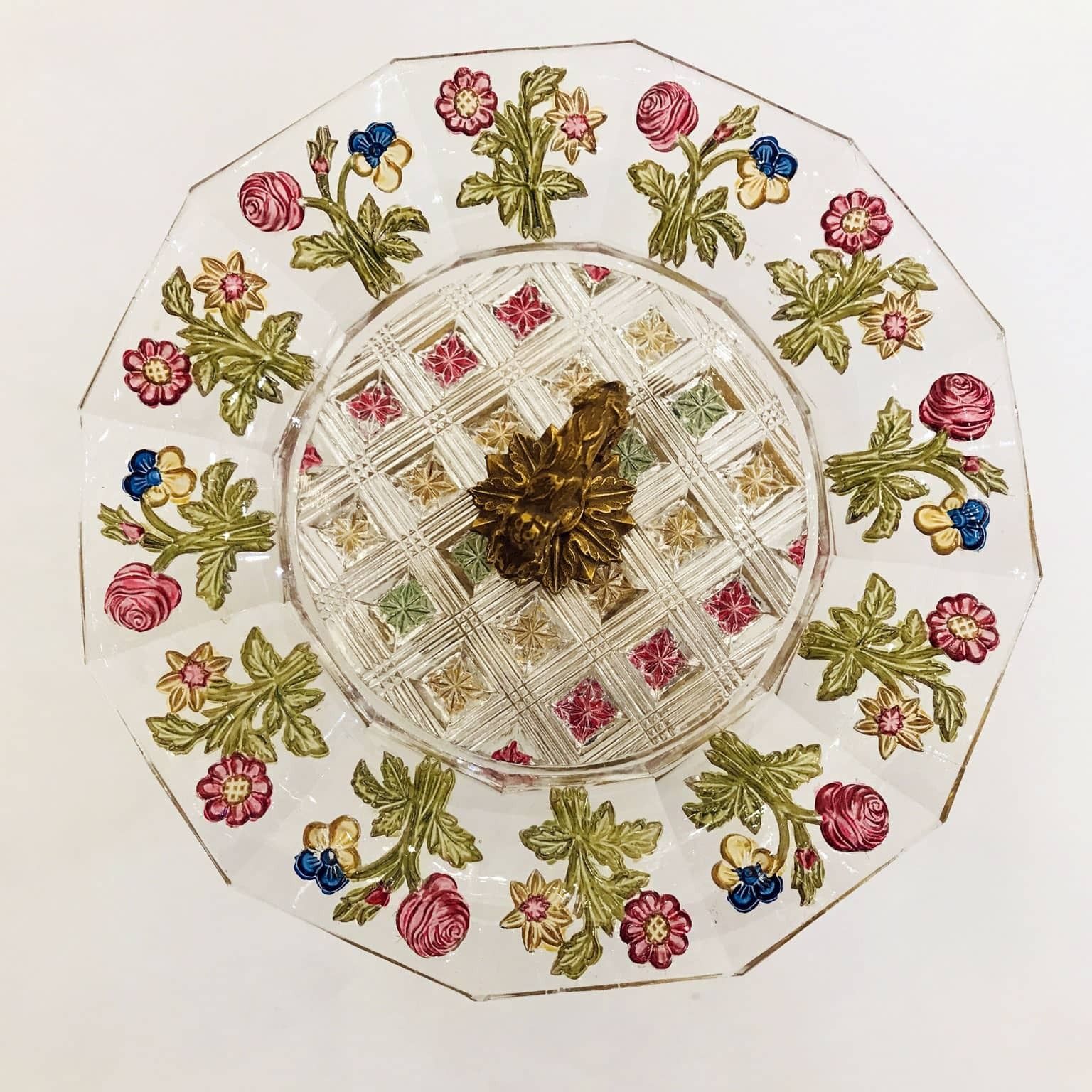 1553.0 Pair Of Cake Stands In Gilded Bronze And Cut And Colored Crystal, Austria, Second Half Of The 19th Century photo